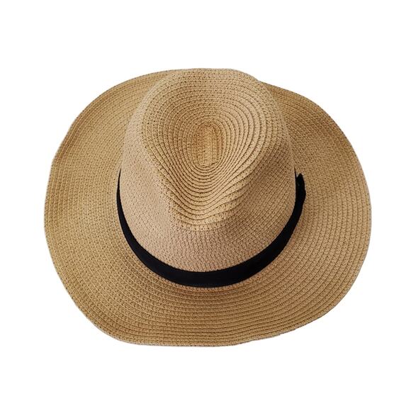 100% Paper Fedora with Black Band and Adjustable Interior Band - Picture 2 of 9
